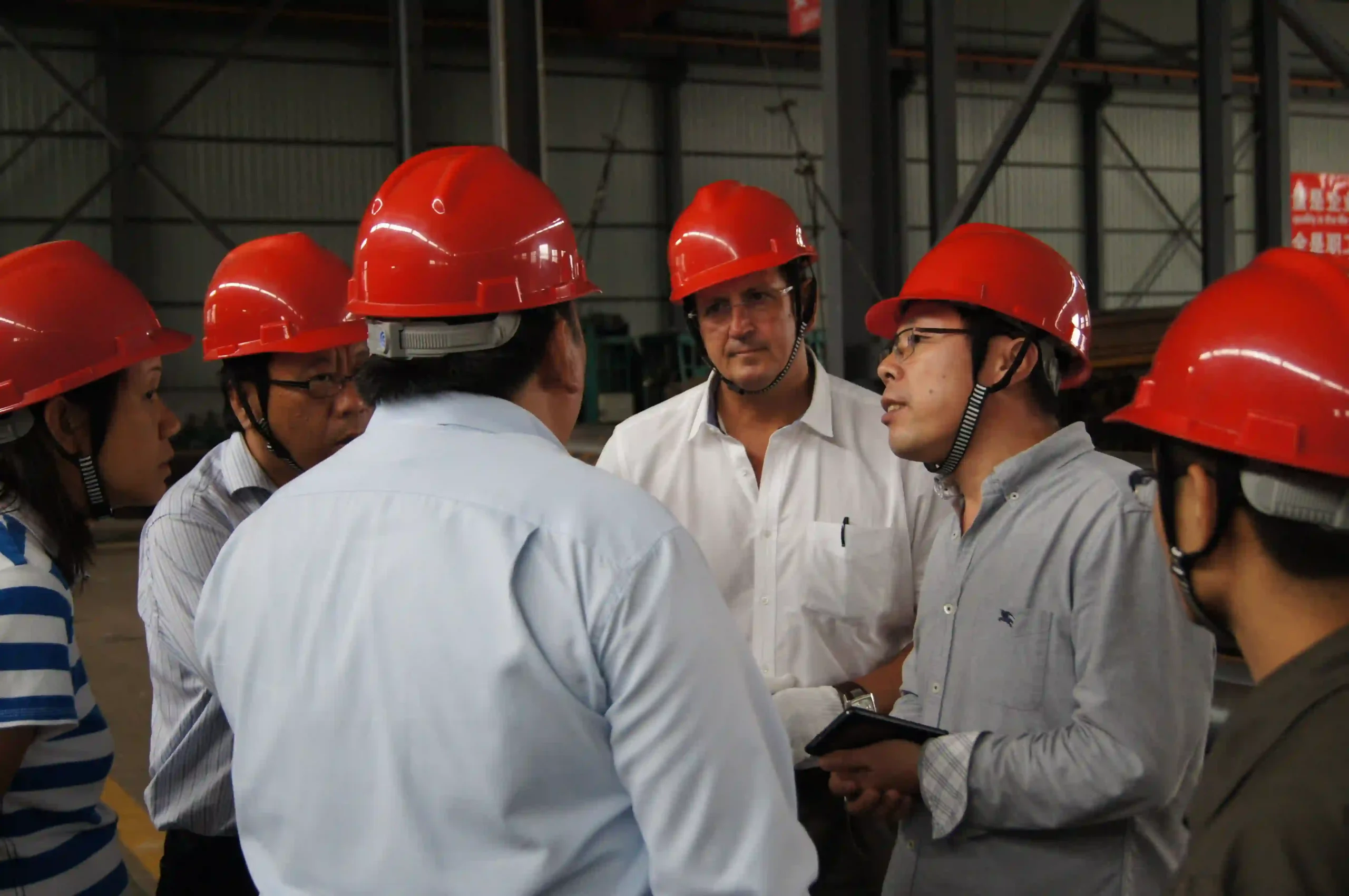 Overseas clients visiting the XJY Structure factory