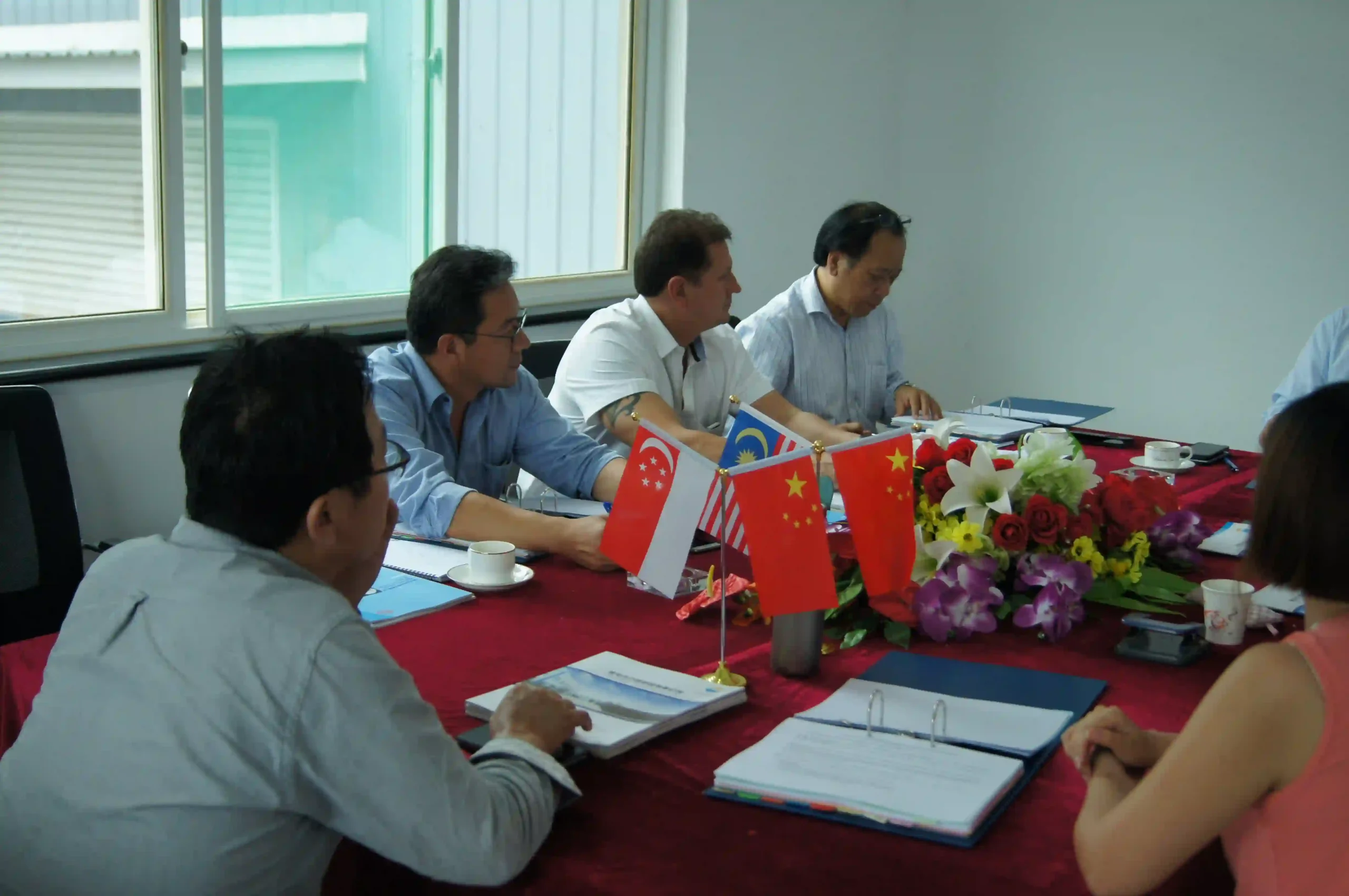 Overseas customers inspecting fabricated steel components