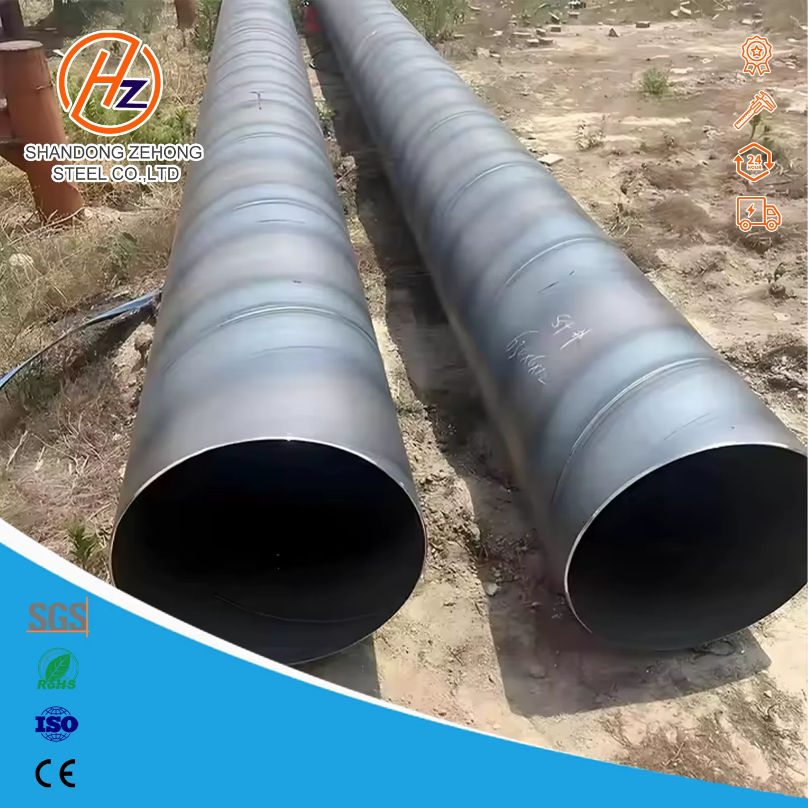 API 5L SSAW Spiral Steel Pipe OD 219-3620mm Manufacturer
