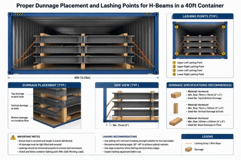 EN S355JR Steel Beam Container Loading Config for FCL Buyers