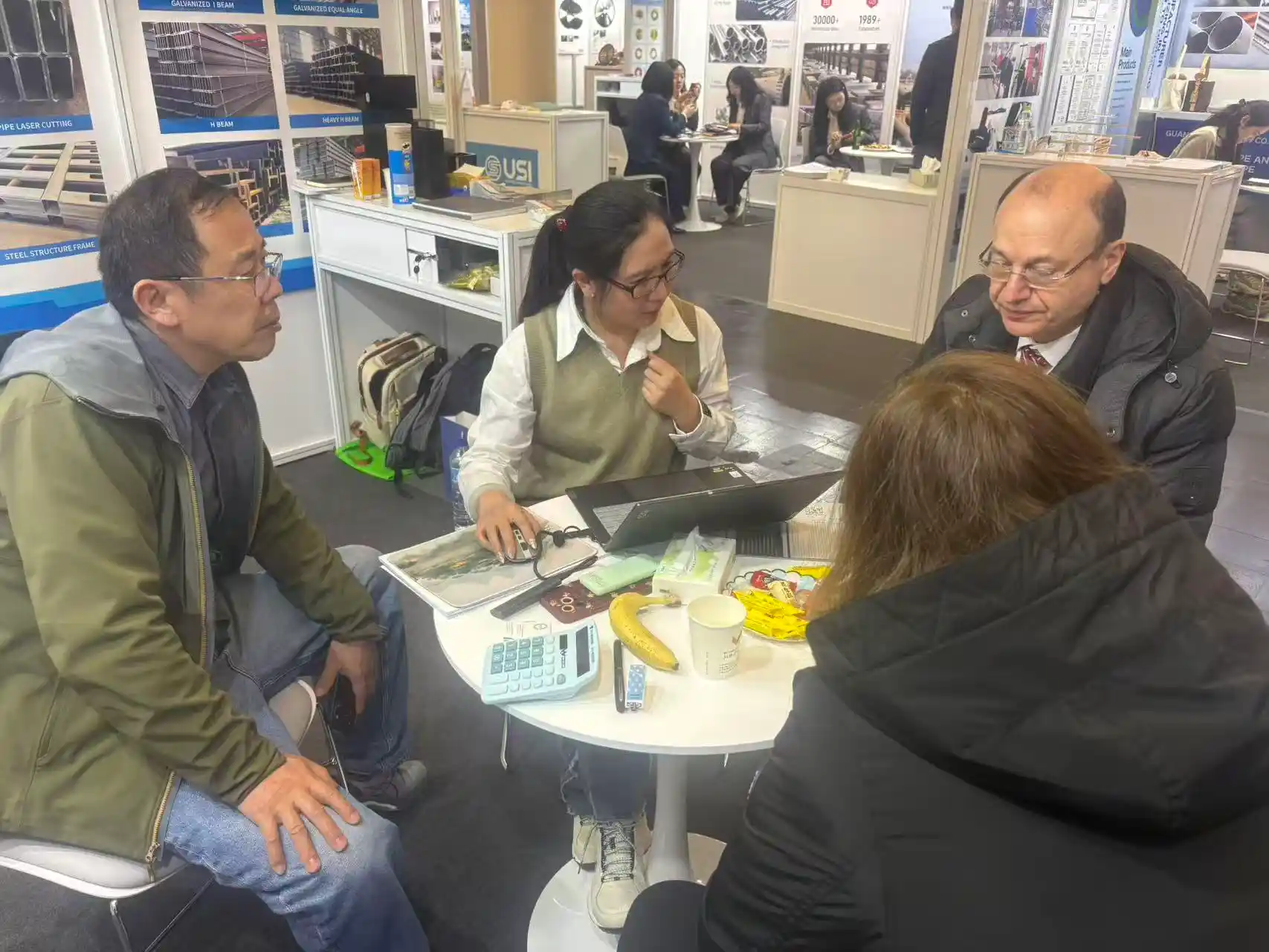XJY Structure booth at an international steel trade exhibition