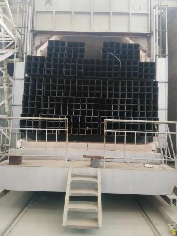 Structural steel fabrication workshop in operation