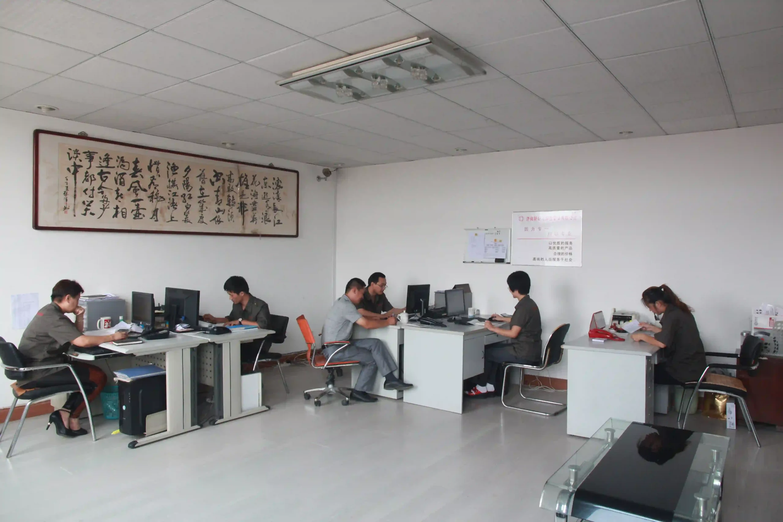 Engineering office team working on shop drawings