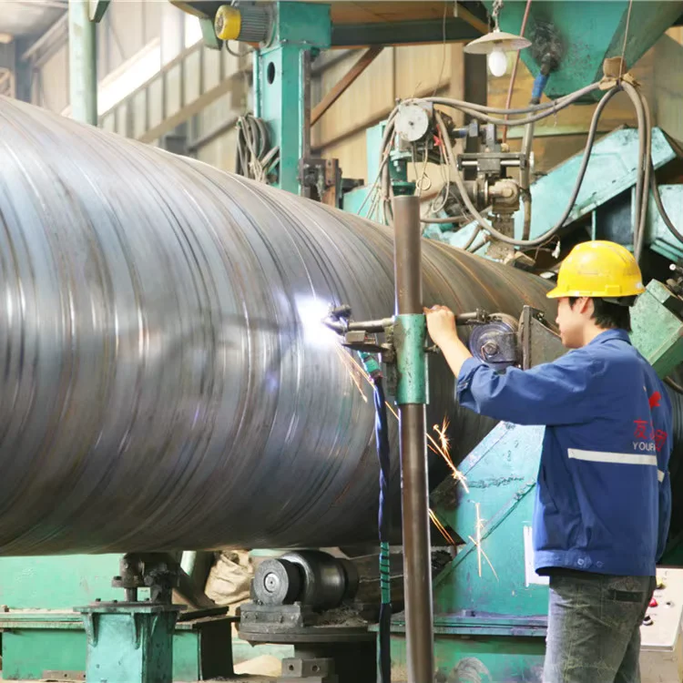 Q235 SSAW Spiral Welded Steel Pipe Supplier OD 65-2000mm API 5L ASTM A53