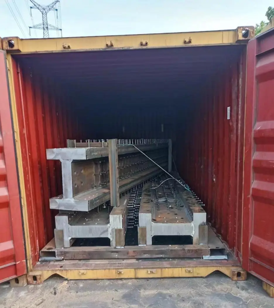 Organised warehouse storage of steel tubes and profiles for logistics park fabrication packages