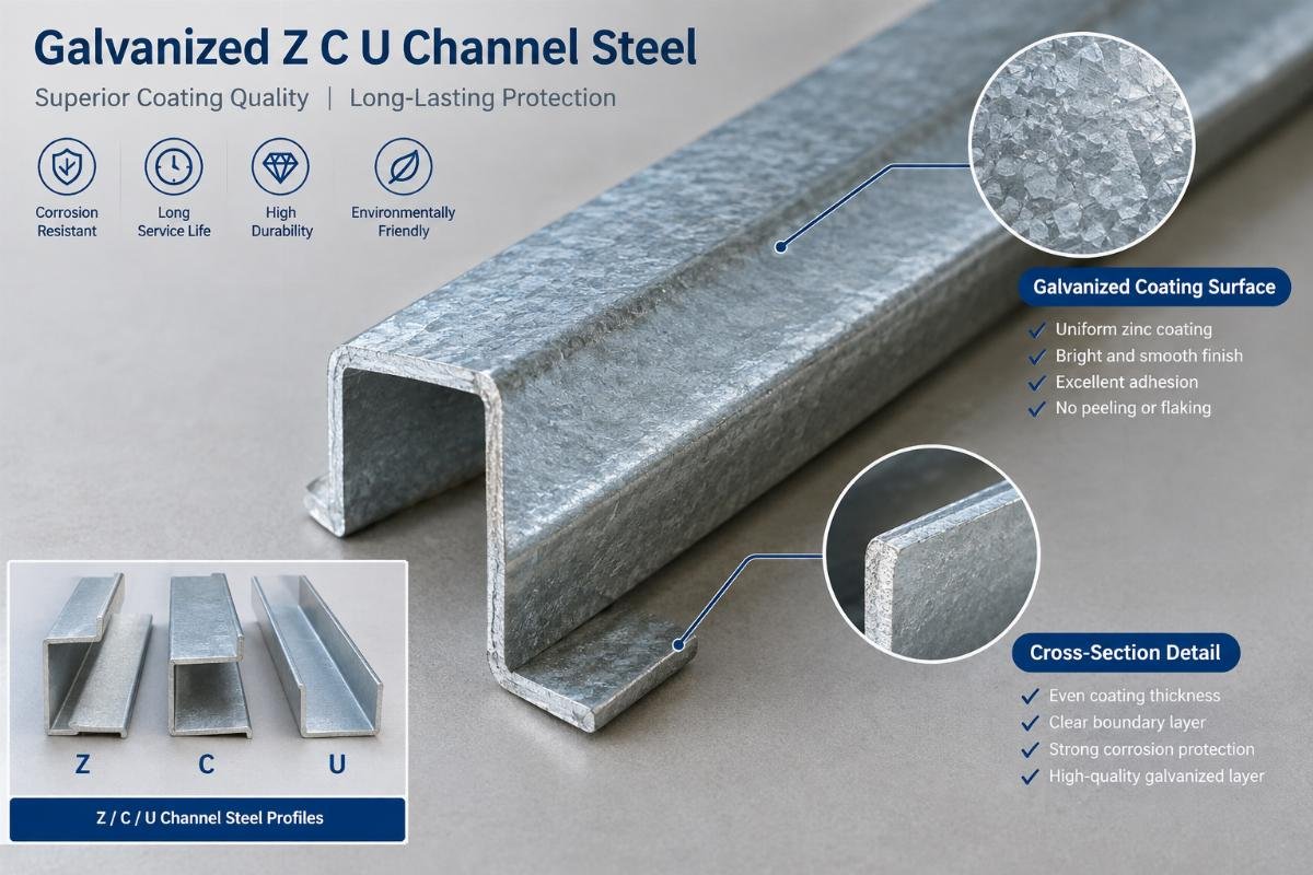Q235B Q345B Galvanized Z C U Channel Steel Custom Sizes Manufacturer